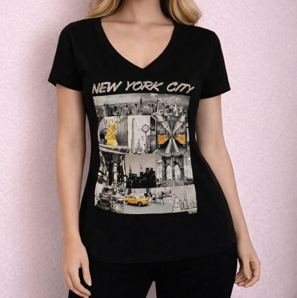 NYC IMAGE New York City Graphic Baddie Black T-Shirt